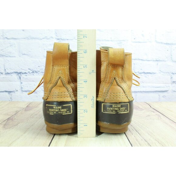 Vintage LL Bean Brown Leather Unlined Hunting Ankle Duck Boots Size 7 N - Picture 6 of 10